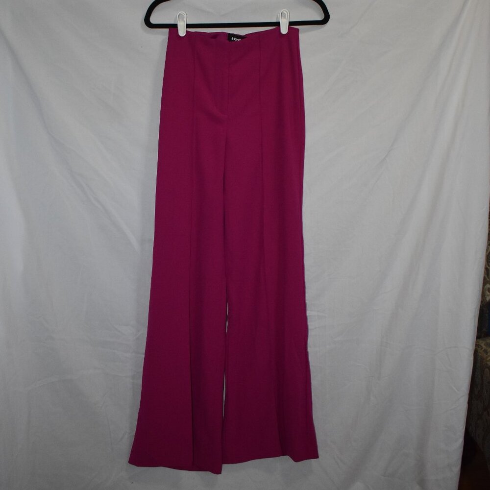 Express Trousers Size 00R Magenta Wide Leg High Ride